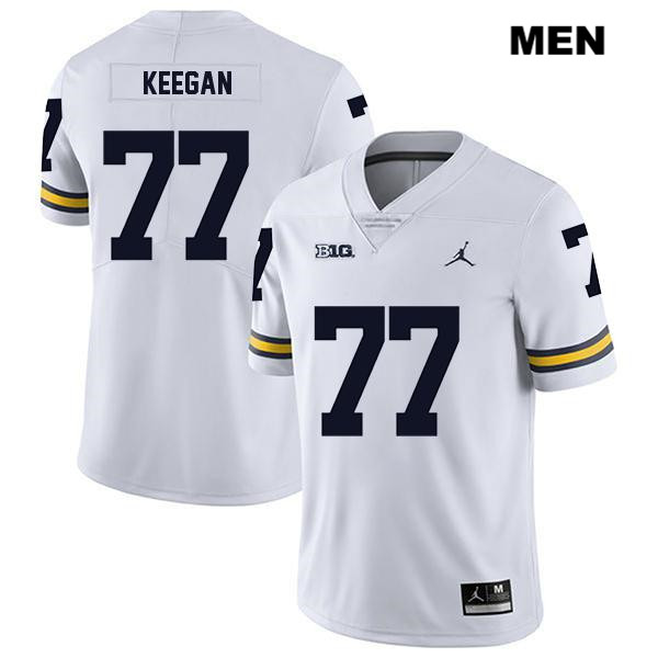 Men's NCAA Michigan Wolverines Trevor Keegan #77 White Jordan Brand Authentic Stitched Legend Football College Jersey YV25Z22SW